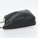 CHANEL Matelasse Chain Tote Bag Leather Black Gold CC Auth BA13071-4