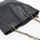 CHANEL Matelasse Chain Tote Bag Leather Black Gold CC Auth BA13071-6