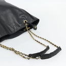 CHANEL Matelasse Chain Tote Bag Leather Black Gold CC Auth BA13071-7