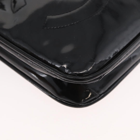 CHANEL Matelassé heuptas Lakleer Zwart Goud CC Auth BA13072
