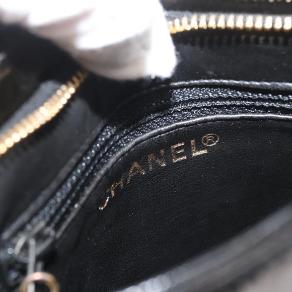 CHANEL Matelassé heuptas Lakleer Zwart Goud CC Auth BA13072