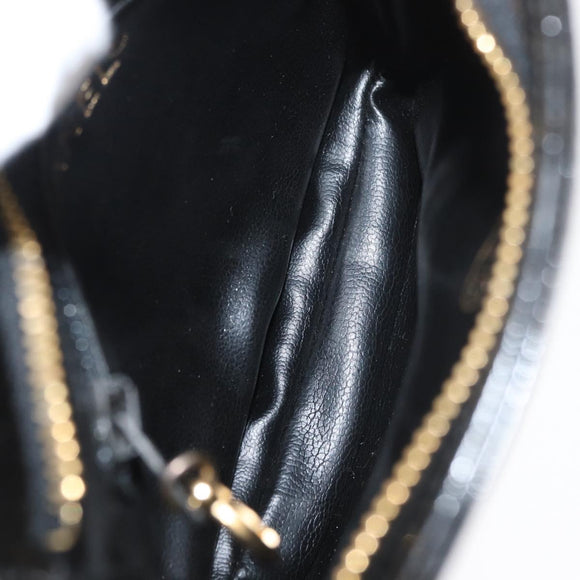 CHANEL Matelassé heuptas Lakleer Zwart Goud CC Auth BA13072