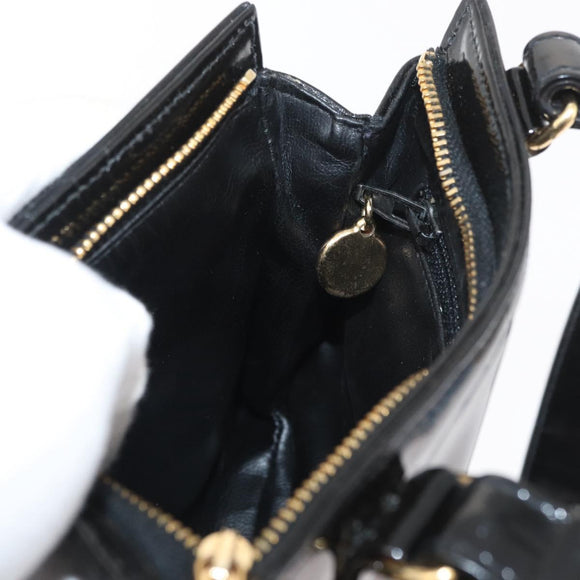 CHANEL Matelassé heuptas Lakleer Zwart Goud CC Auth BA13072