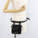 CHANEL Matelassé heuptas Lakleer Zwart Goud CC Auth BA13072-23