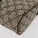 GUCCI GG Supreme Web Sherry Line Clutch Tas PVC Beige Rood 89 01 012 Auth BA13074-16