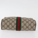 GUCCI GG Supreme Web Sherry Line Clutch Tas PVC Beige Rood 89 01 012 Auth BA13074-6