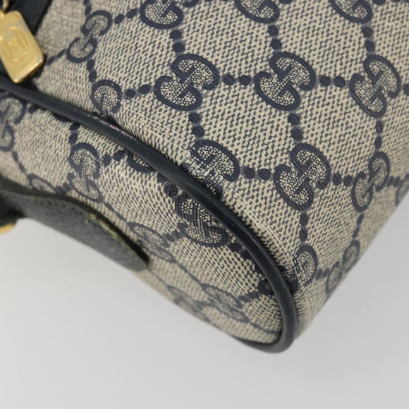 GUCCI GG Supreme Sherry Line Shoulder Bag PVC Navy Gold 119 02 087 Auth BA13075