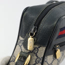 GUCCI GG Supreme Sherry Line Shoulder Bag PVC Navy Gold 119 02 087 Auth BA13075-15