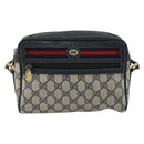 GUCCI GG Supreme Sherry Line Shoulder Bag PVC Navy Gold 119 02 087 Auth BA13075-2