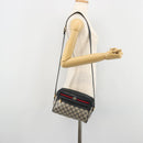 GUCCI GG Supreme Sherry Line Shoulder Bag PVC Navy Gold 119 02 087 Auth BA13075-22