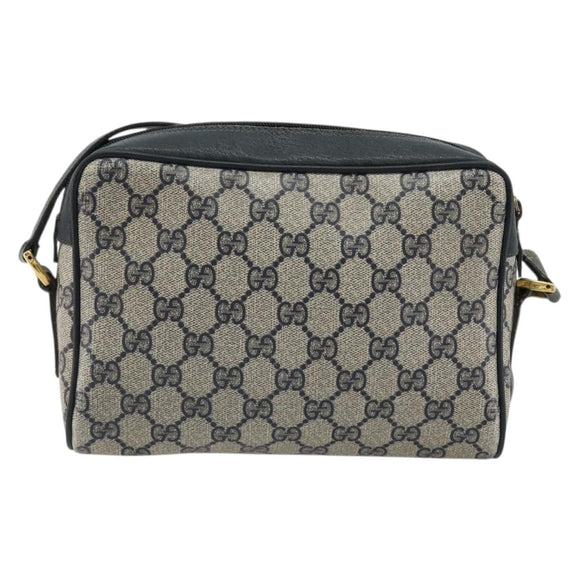 GUCCI GG Supreme Sherry Line Shoulder Bag PVC Navy Gold 119 02 087 Auth BA13075