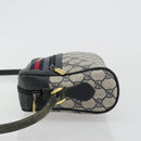 GUCCI GG Supreme Sherry Line Shoulder Bag PVC Navy Gold 119 02 087 Auth BA13075-5