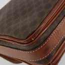 CELINE Macadam Canvas Shoulder Bag PVC Leather Brown Gold Auth BA13077-13