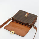 CELINE Macadam Canvas Shoulder Bag PVC Leather Brown Gold Auth BA13077-15