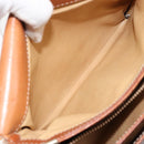 CELINE Macadam Canvas Shoulder Bag PVC Leather Brown Gold Auth BA13077-22