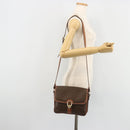CELINE Macadam Canvas Shoulder Bag PVC Leather Brown Gold Auth BA13077-25