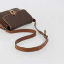 CELINE Macadam Canvas Shoulder Bag PVC Leather Brown Gold Auth BA13077-7