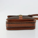 CELINE Macadam Canvas Shoulder Bag PVC Leather Brown Gold Auth BA13077-9