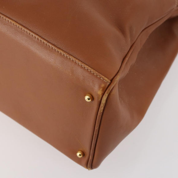 GUCCI Bamboo Tote Bag Leather 2way Brown Gold 002 2855 0322 0 Auth BA13078