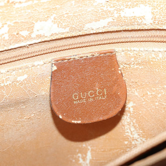 GUCCI Bamboo Tote Bag Leather 2way Brown Gold 002 2855 0322 0 Auth BA13078