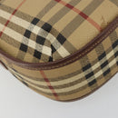 Burberry Nova Check Schultertasche PVC Beige Gold Auth BA13081-16