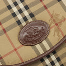 Burberry Nova Check Schultertasche PVC Beige Gold Auth BA13081-17