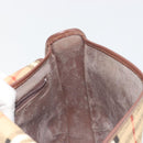 Burberry Nova Check Schultertasche PVC Beige Gold Auth BA13081-18