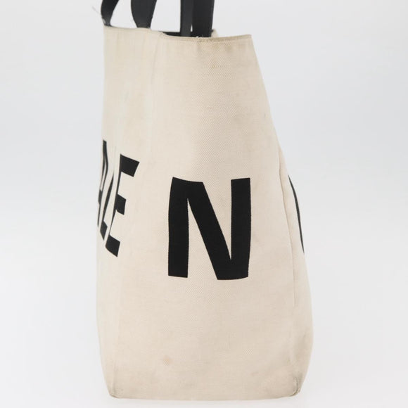 BALENCIAGA Tote Bag Canvas Beige Silver Auth BA13082
