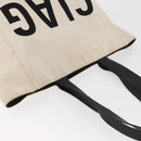 BALENCIAGA Tote Bag Canvas Beige Silver Auth BA13082-6