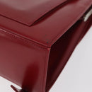 SAINT LAURENT Rucksack Leder Rot Silber Auth BA13087-11