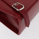 SAINT LAURENT Rucksack Leder Rot Silber Auth BA13087-12