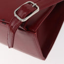 SAINT LAURENT Rucksack Leder Rot Silber Auth BA13087-13