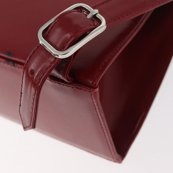 SAINT LAURENT Rucksack Leder Rot Silber Auth BA13087