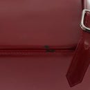 SAINT LAURENT Rucksack Leder Rot Silber Auth BA13087-14