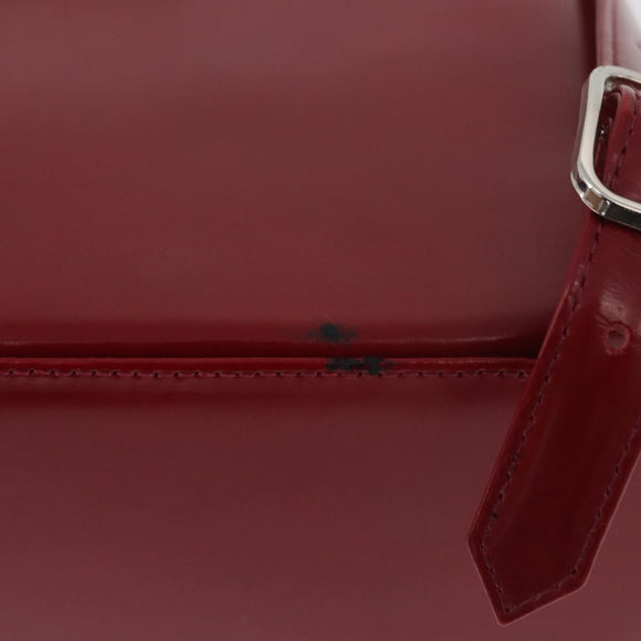 SAINT LAURENT Rucksack Leder Rot Silber Auth BA13087