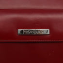 SAINT LAURENT Rucksack Leder Rot Silber Auth BA13087-15