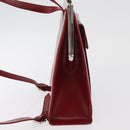 SAINT LAURENT Rucksack Leder Rot Silber Auth BA13087-5