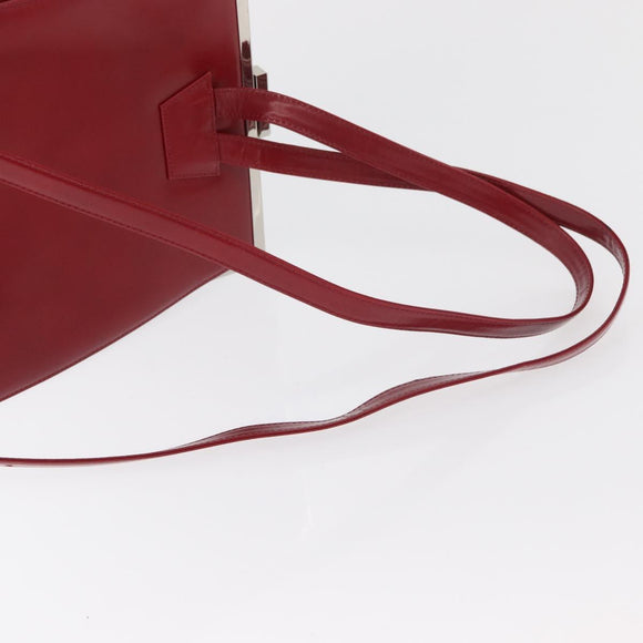 SAINT LAURENT Rucksack Leder Rot Silber Auth BA13087