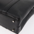 Salvatore Ferragamo Tote Bag Leather Black Silver Auth BA13088-13