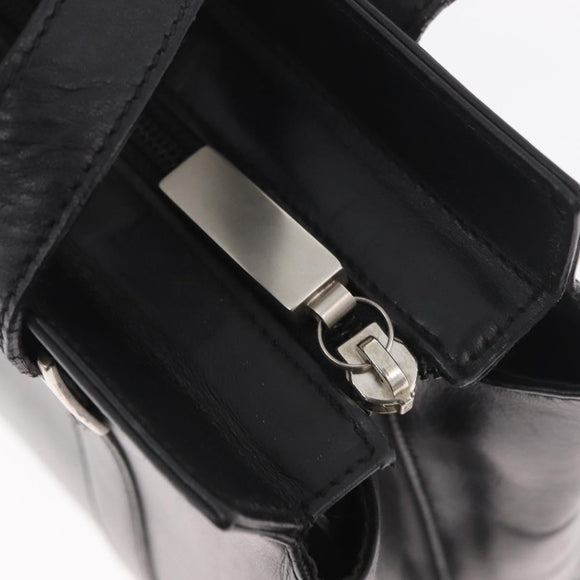 Salvatore Ferragamo Tote Bag Leather Black Silver Auth BA13088