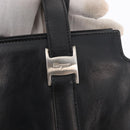 Salvatore Ferragamo Tote Bag Leather Black Silver Auth BA13088-15
