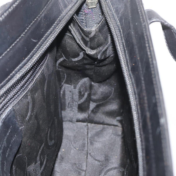 Salvatore Ferragamo Tote Bag Leather Black Silver Auth BA13088
