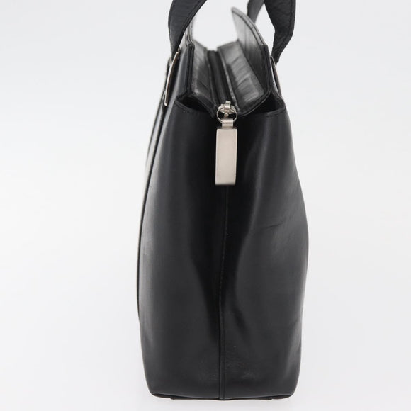 Salvatore Ferragamo Tote Bag Leather Black Silver Auth BA13088