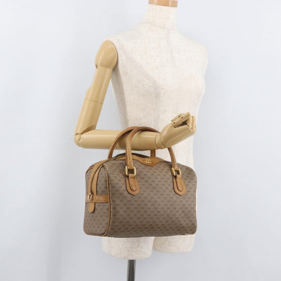 GUCCI Micro GG Supreme Handtasche PVC Beige Gold 67 02 4422 Auth BA13089