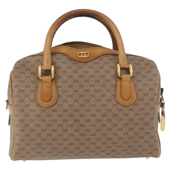 GUCCI Micro GG Supreme Handtasche PVC Beige Gold 67 02 4422 Auth BA13089