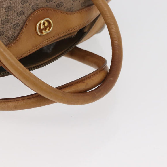 GUCCI Micro GG Supreme Handtasche PVC Beige Gold 67 02 4422 Auth BA13089