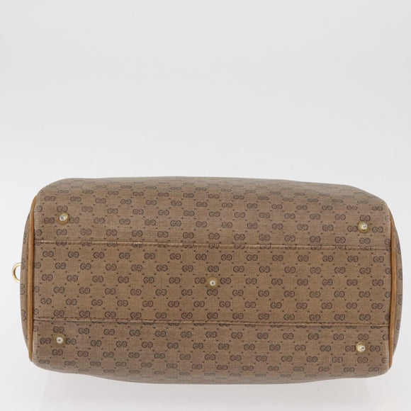 GUCCI Micro GG Supreme Handtasche PVC Beige Gold 67 02 4422 Auth BA13089