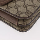 GUCCI GG Supreme Web Sherry Line Shoulder Bag PVC Beige Gold Auth BA13090-10