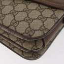 GUCCI GG Supreme Web Sherry Line Shoulder Bag PVC Beige Gold Auth BA13090-11