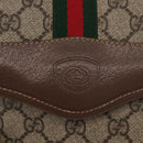 GUCCI GG Supreme Web Sherry Line Shoulder Bag PVC Beige Gold Auth BA13090-14